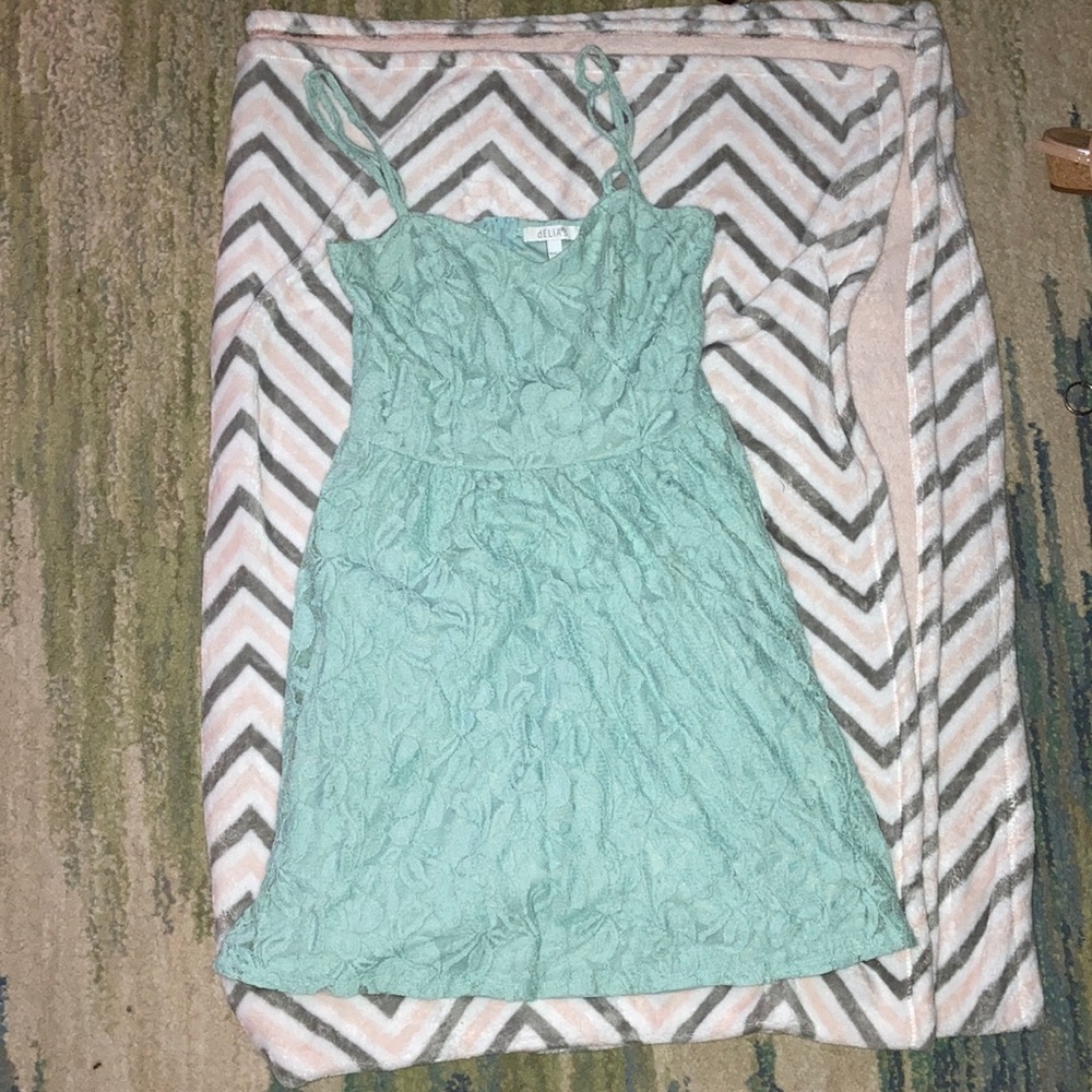 Delias mint green lace dress